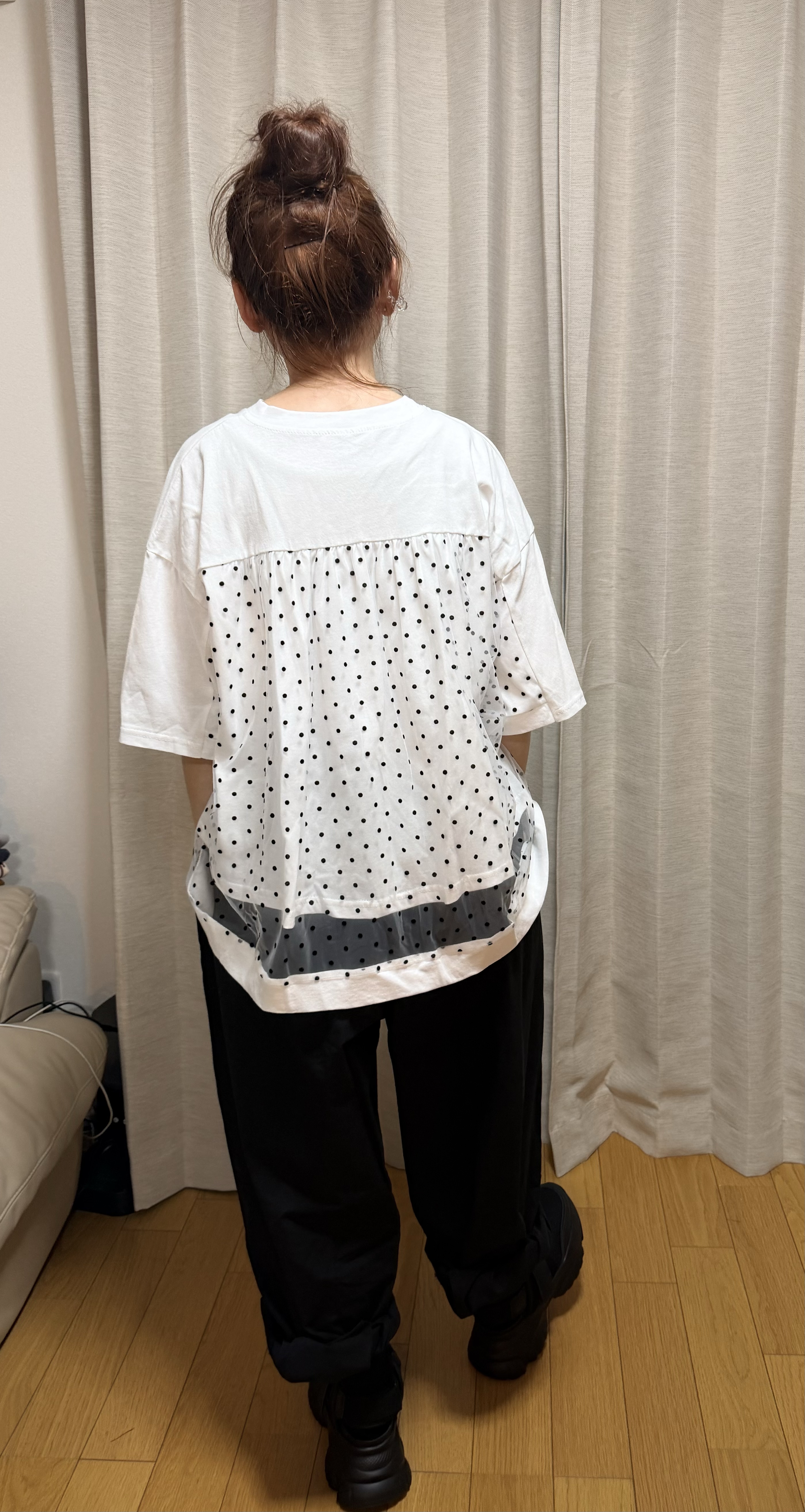 日本拼款波點衫