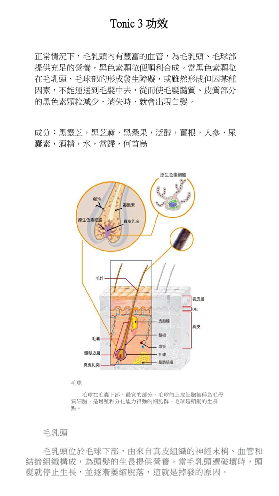 HAIR HERBAL Tonic III 健康育髮精華3號 50ml （預防白髮，由白轉黑）