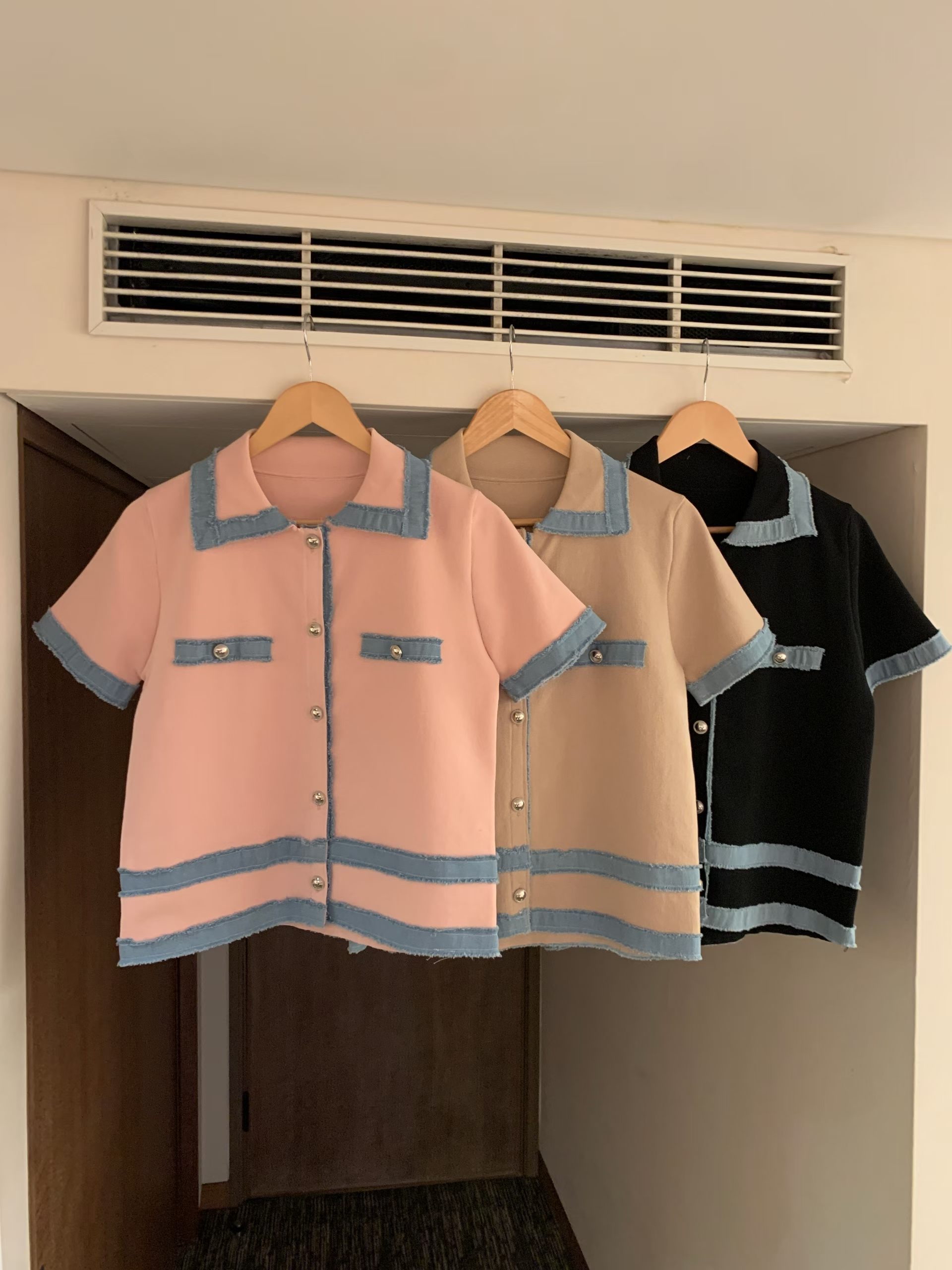 CT7 拼牛仔小香風外套