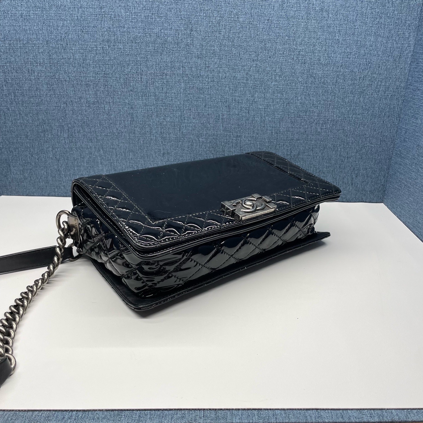 【預訂貨品】Chanel黑銀漆皮Leboy