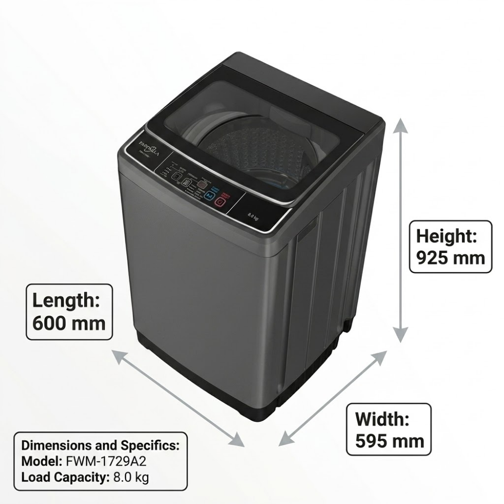 Farfalla 8kg Fully Automatic Top Load Washing Machine FWM-1729A2 EOS