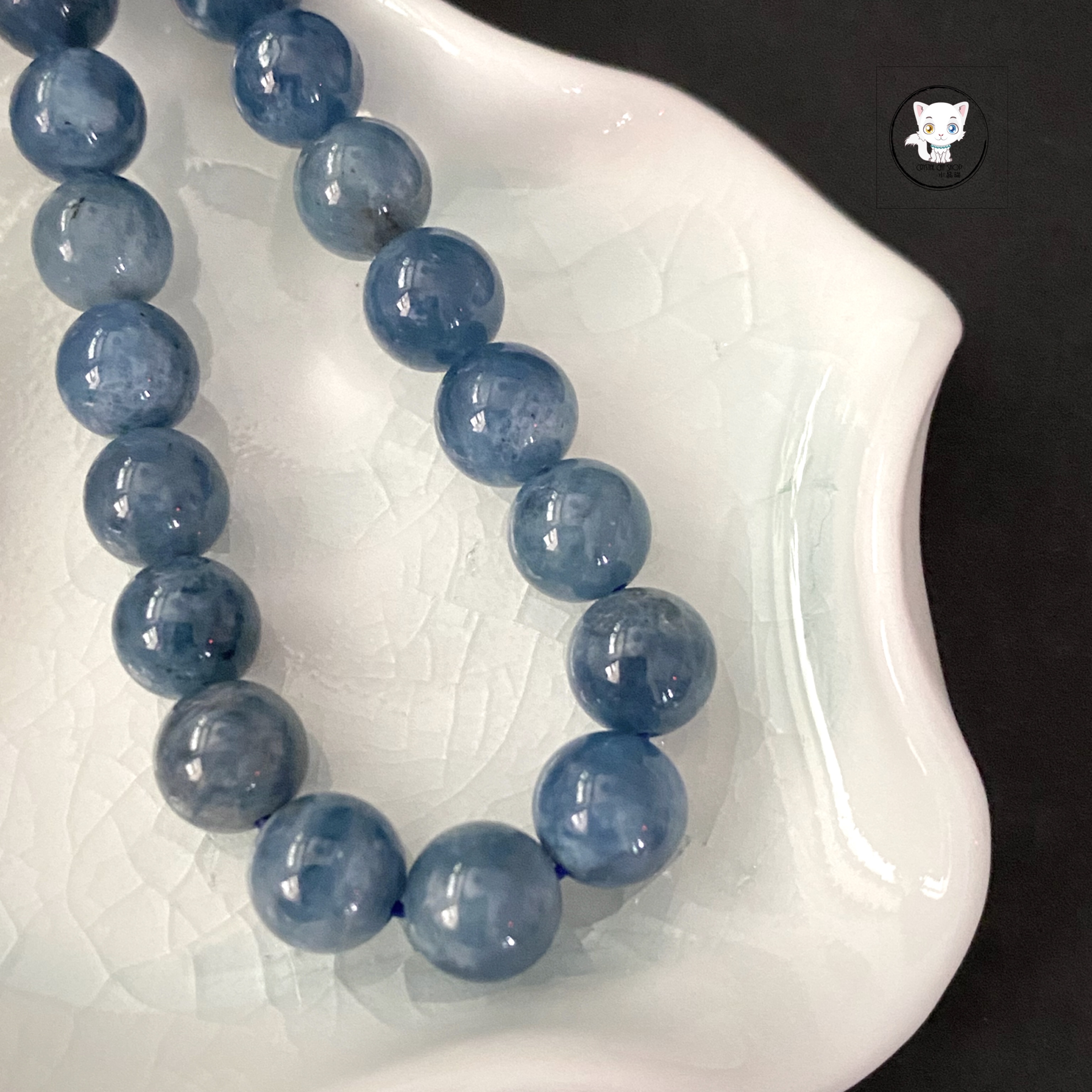 精品魔鬼海藍寶手鏈 8mm