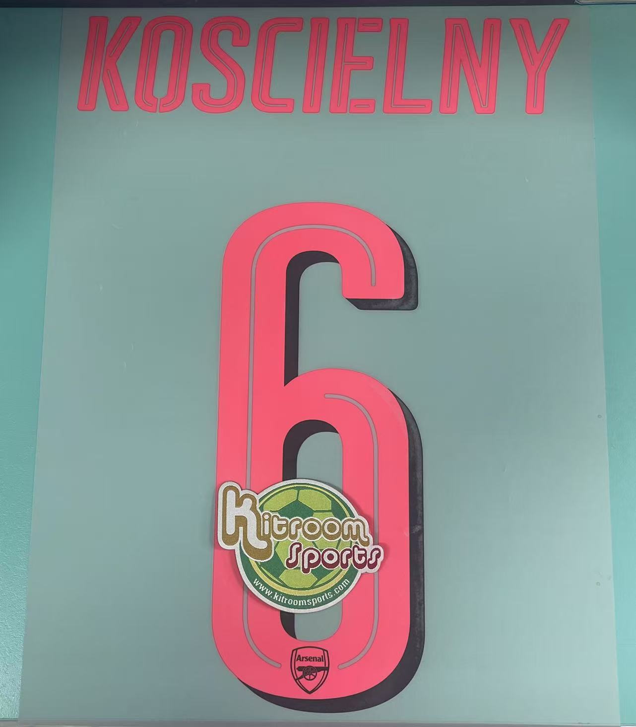 2017-18 Arsenal Away UCL Nameset #6 KOSCIELNY