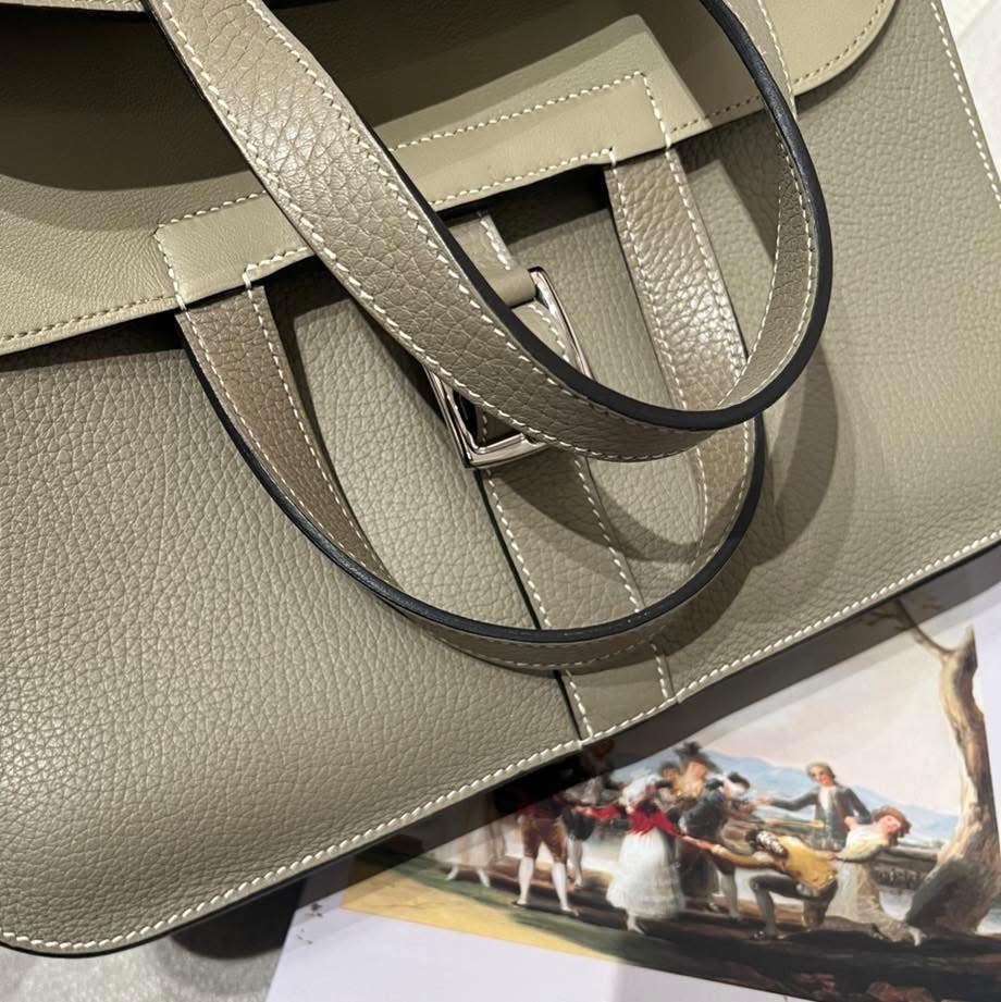 Hermes Halzan 31 鼠尾草綠色Stamp X 100%Authentic, 98%New ✅Dust bag