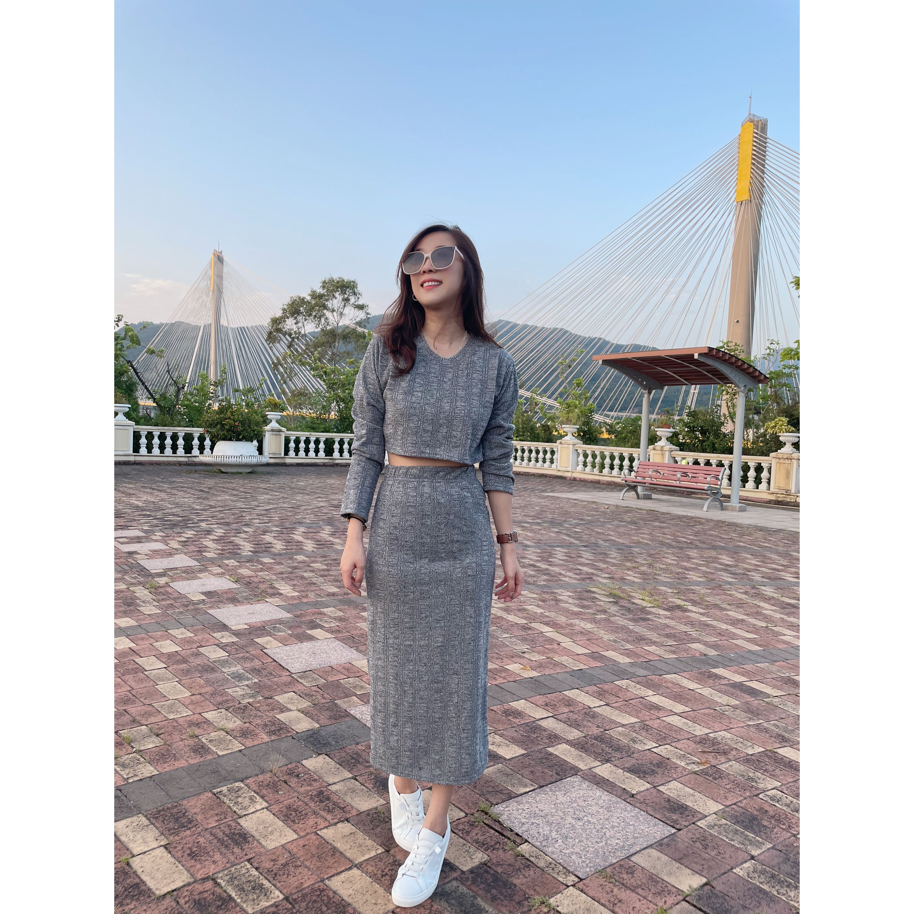 特價薄針織包裙套裝