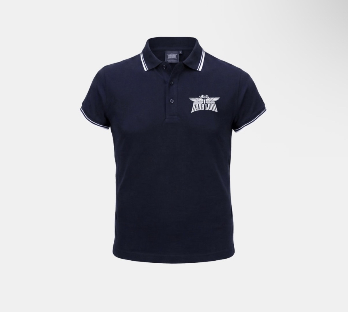 BADBLOOD新款[w-tee26-164] Aero Squad Print 1/2 Polo T-Shirt - Navy