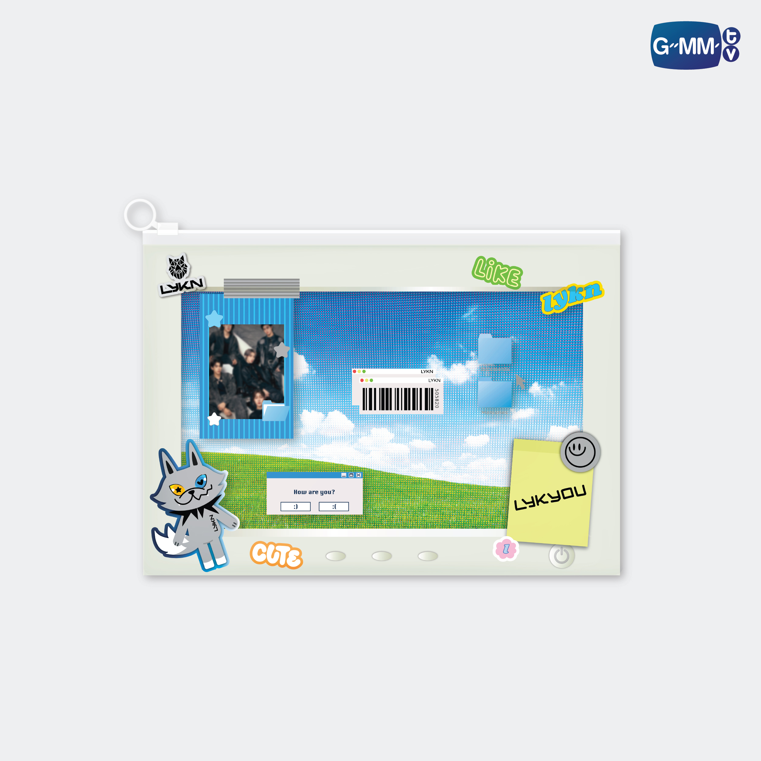 LYKYOU CHARACTER POCKET ZIP FOLDER