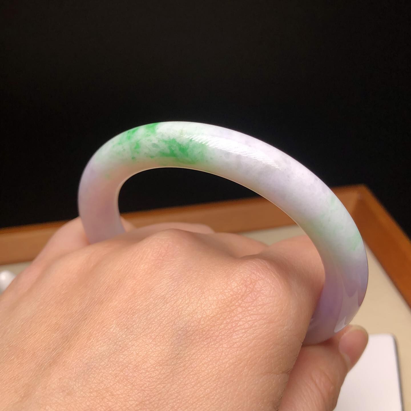 紫底飄翠手鐲55.3mm