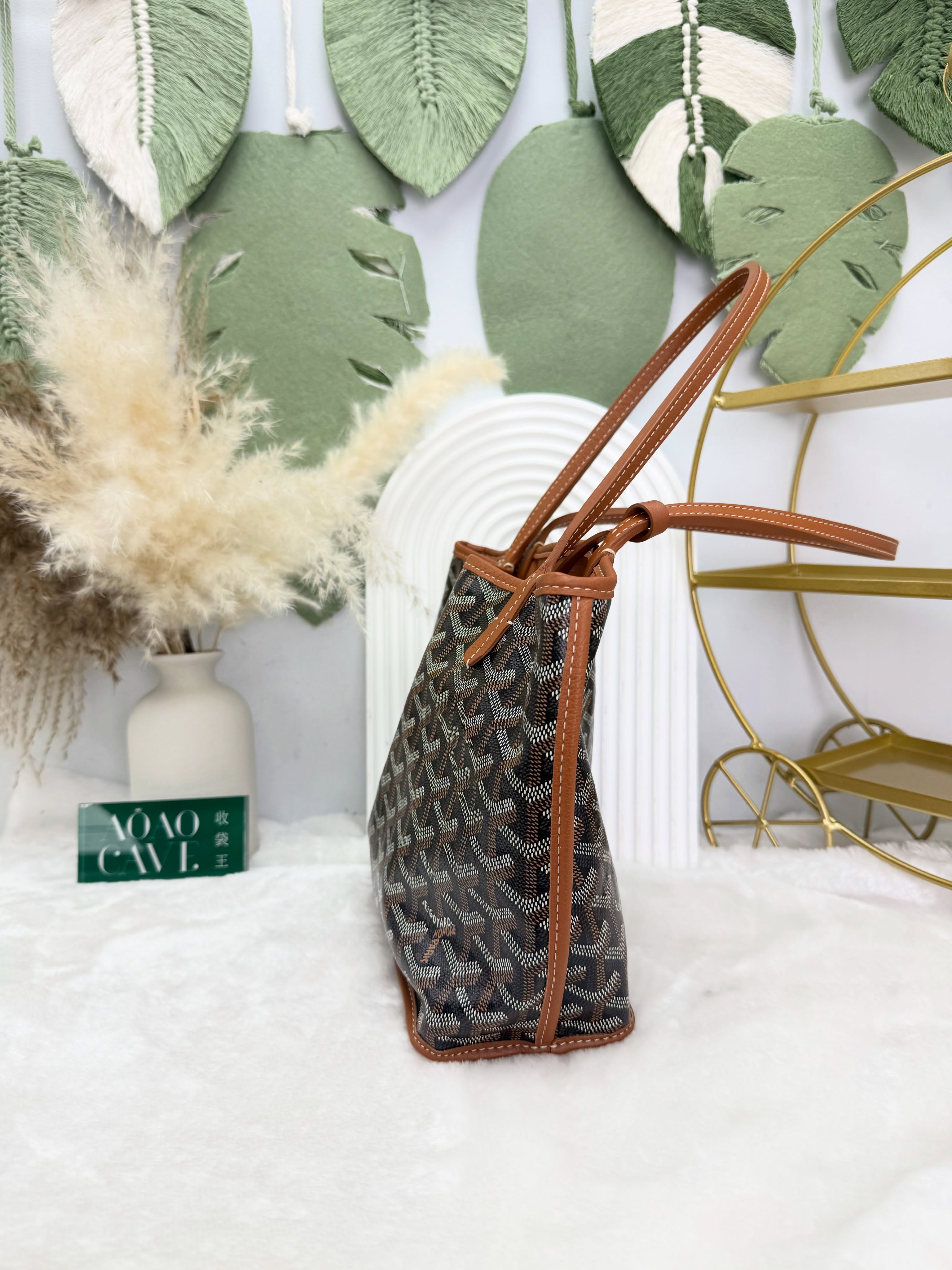 Goyard 👜 PRE OWNED 🛍️Anjou mini tote黑棕色🖤有子袋🤎