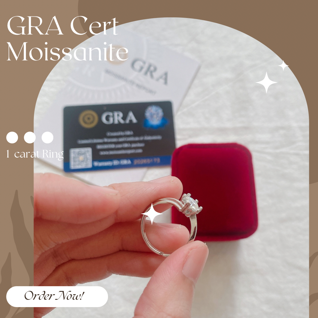 Moissanite Collection 1 carat Ring 029  【FREE size: Adjustable Ring】