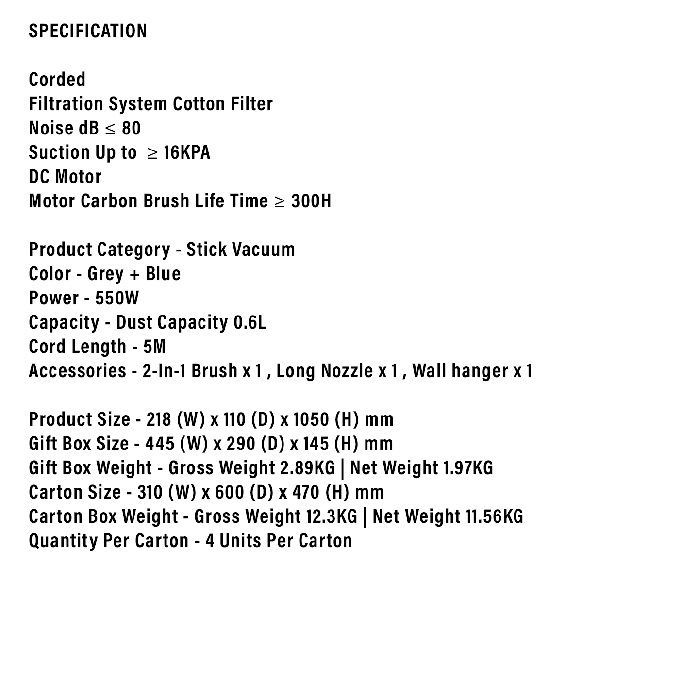 Faber 550W D-Cyclone Vacuum FVC D CYCLONE 500