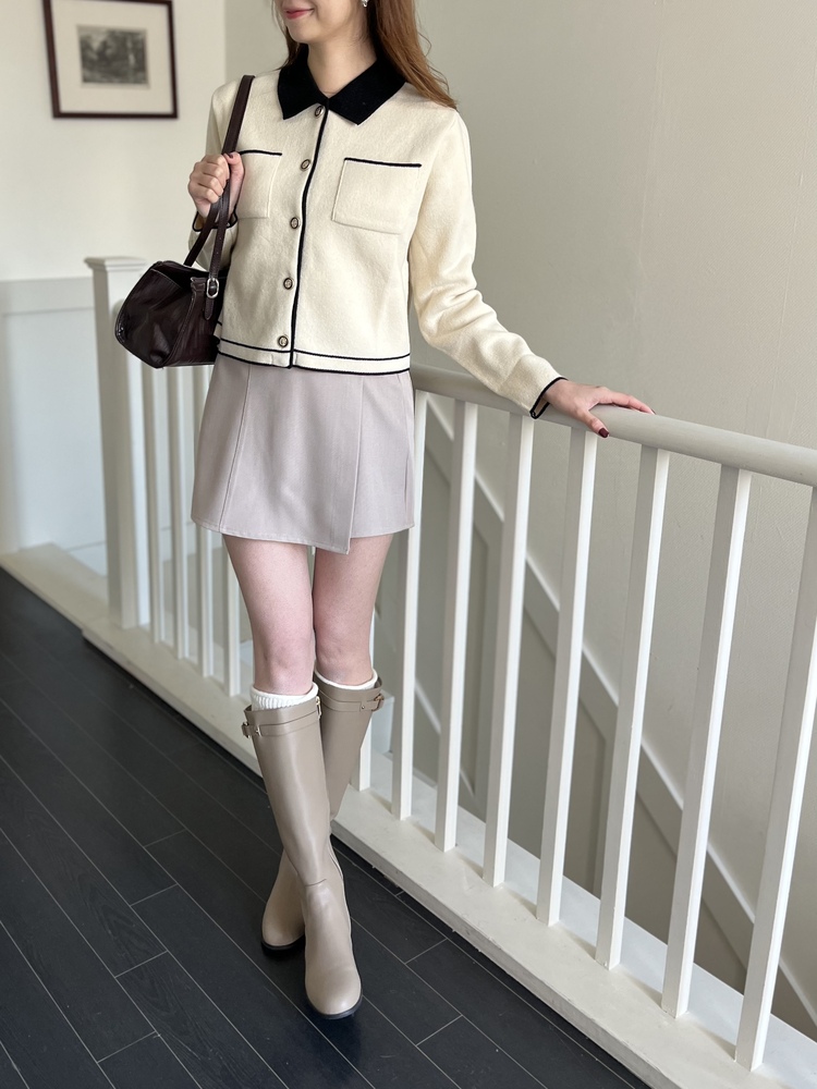 Front-Overlap Skorts (Mocha Beige)