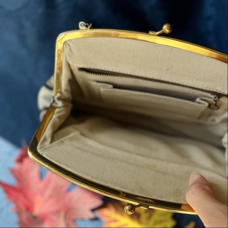 Vintage C.a. 1960s La Marquise Italian TapestryCourting Couple Pattern Double-Sided Handbag (MT2121)