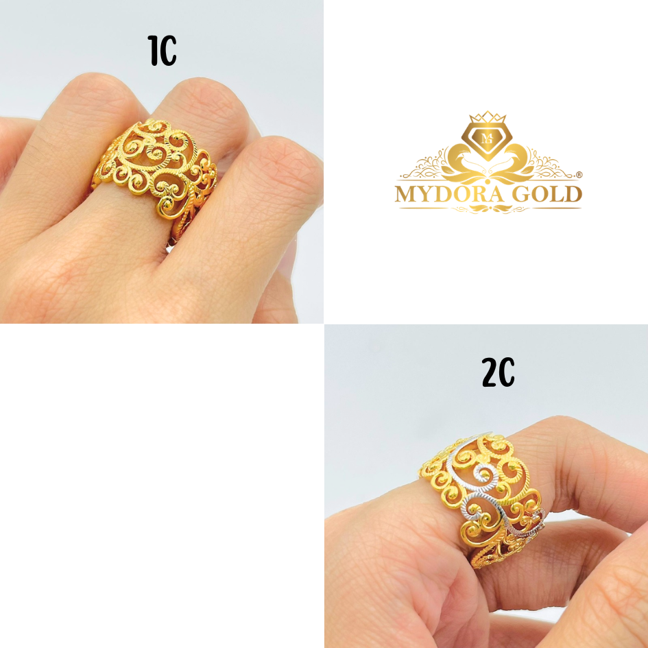 MYDORA Cincin Tiara Jawa Anggun Pahat (5G) l EMAS 916/22K