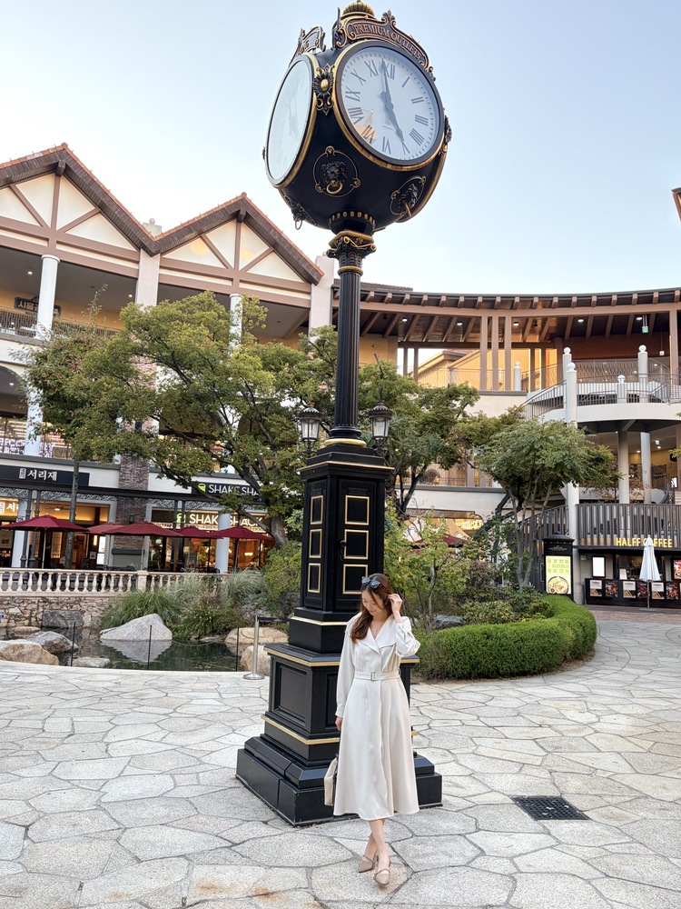 Classic Flared Trench Dress (Ivory)
