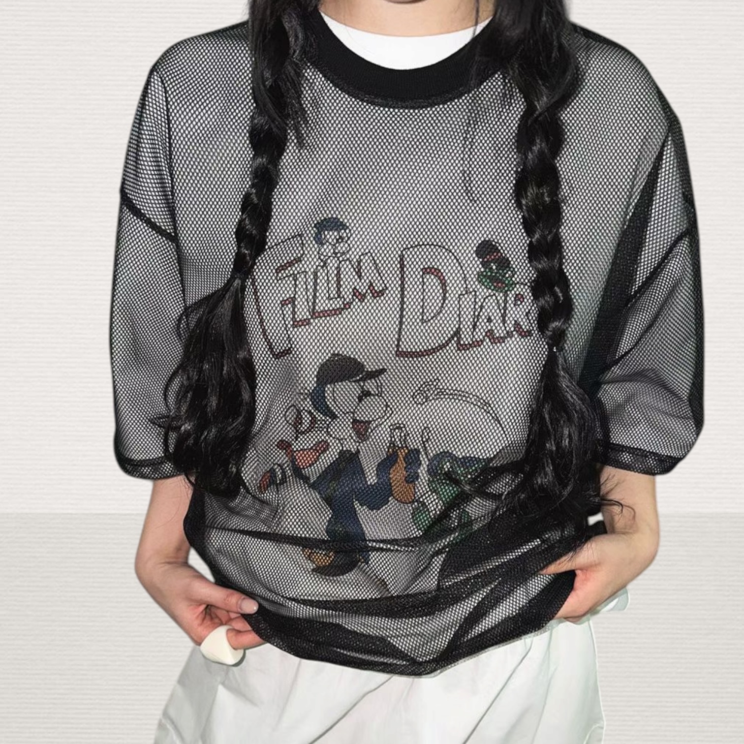 221263短袖網網tee