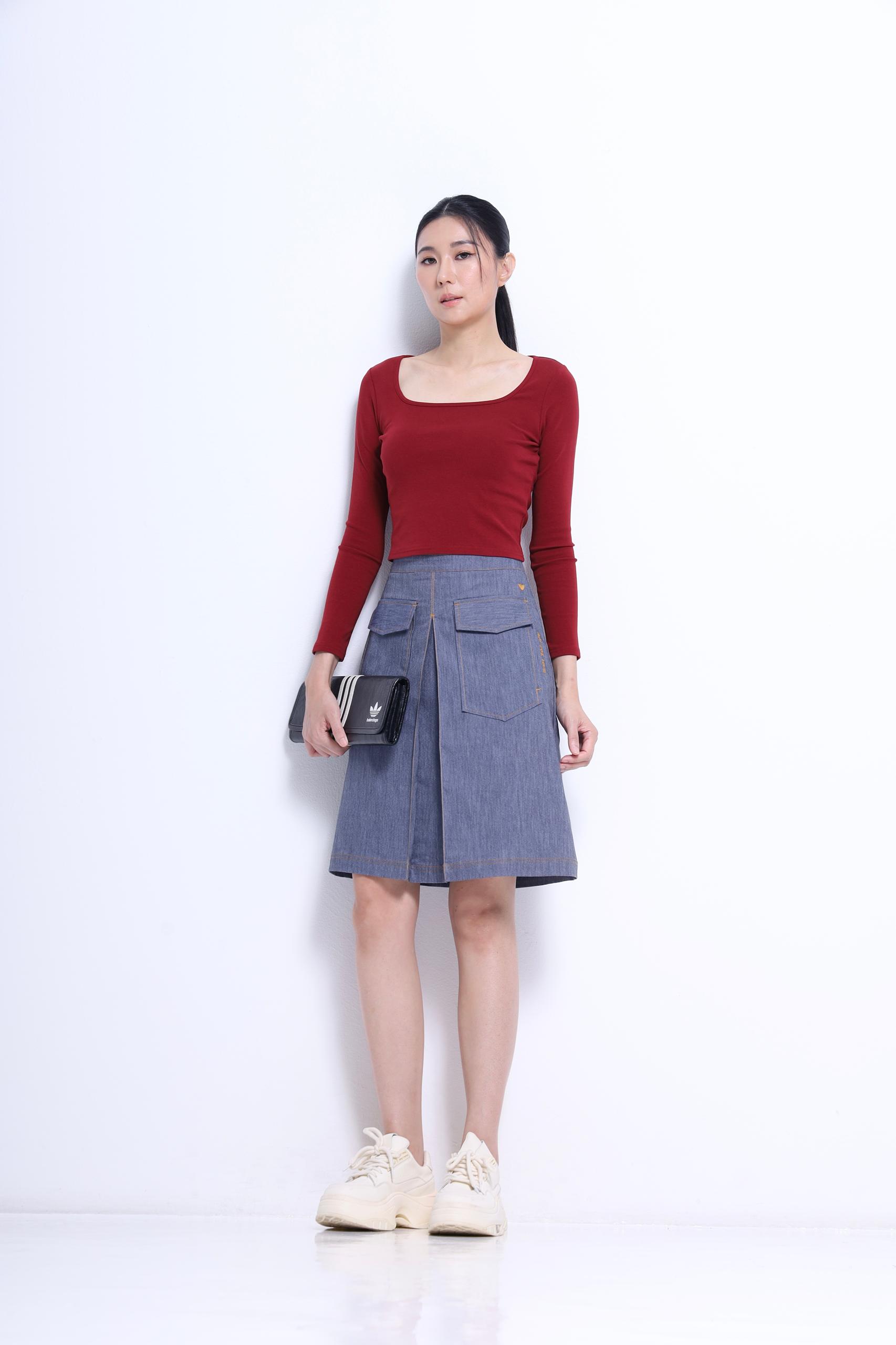 CB2775 SQUARENECK LONG SLLV FIT TOP