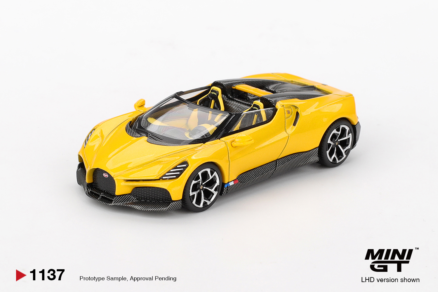 MINI GT 1137 Bugatti W16 Mistral Yellow MINIGT
