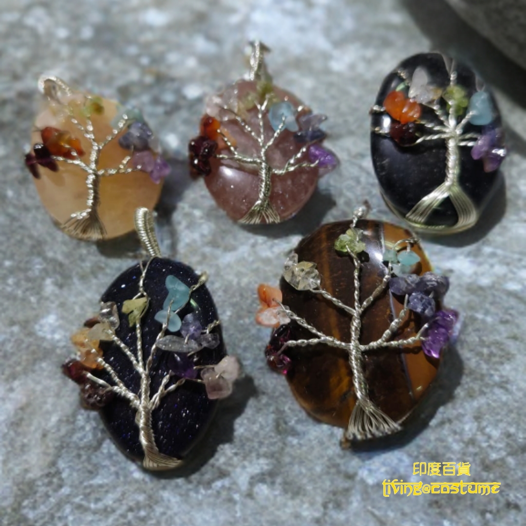 印度生命之樹水晶吊墜