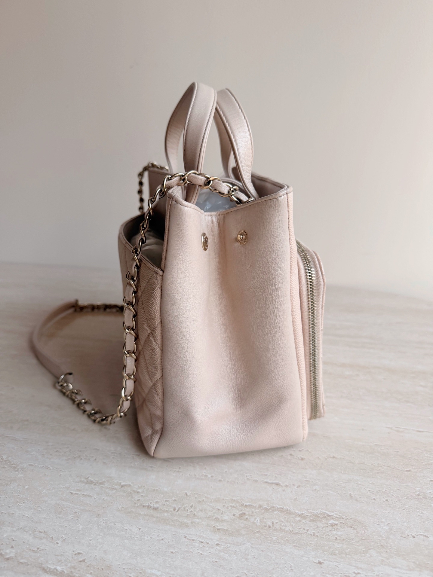 【預訂貨品】Chanel粉色荔枝紋牛皮tote