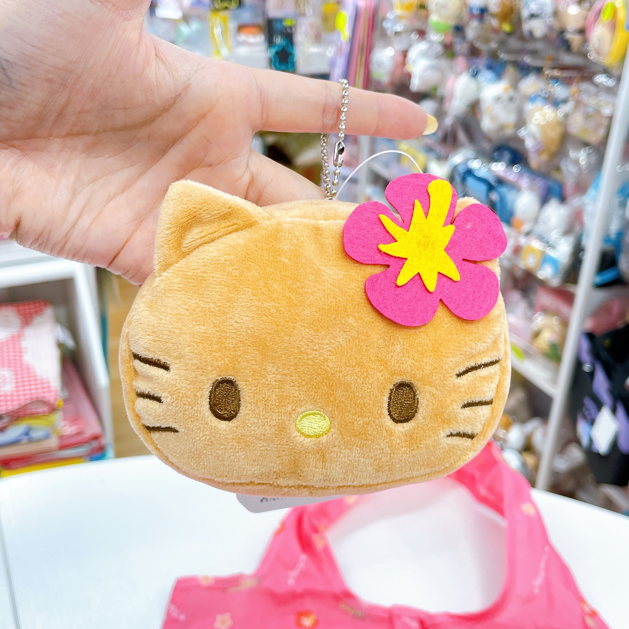 日本直送Hello Kitty黑皮環保袋，連掛飾