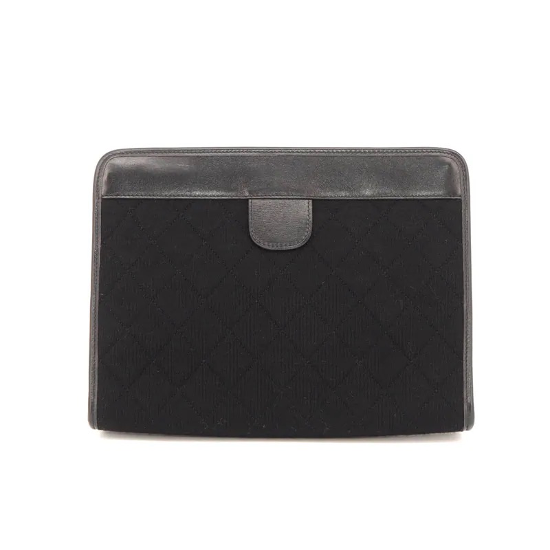 Chanel Quilted Coco Mark Cotton Clutch Bag