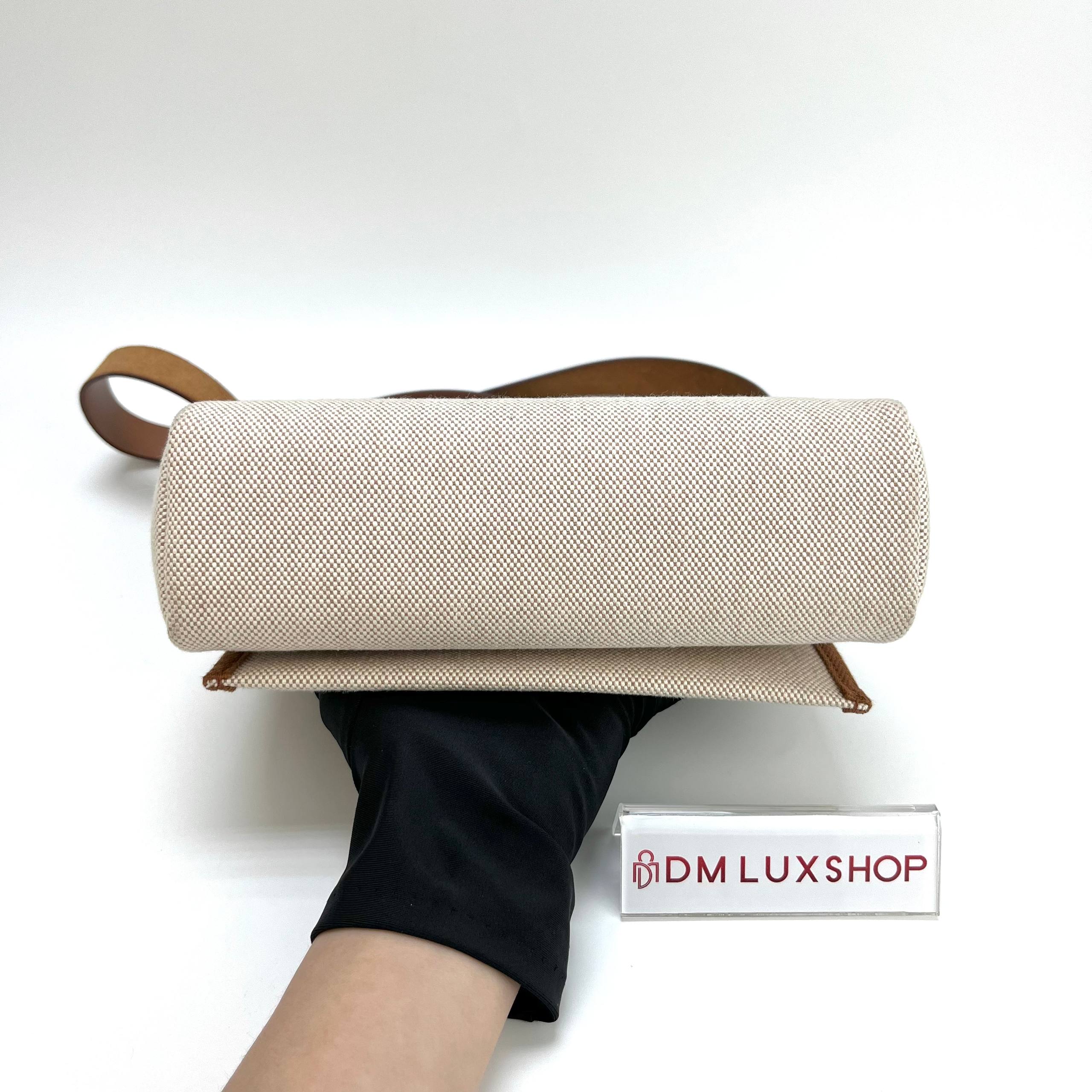 Hermes Mini Herbag Zip 20 Ecru/Beige/Fauve GHW (Stamp W, Y: 2024)