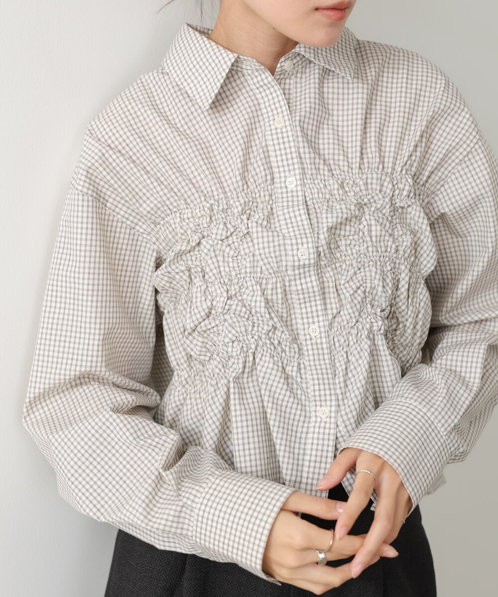 抽褶短版裇衫【JT023】