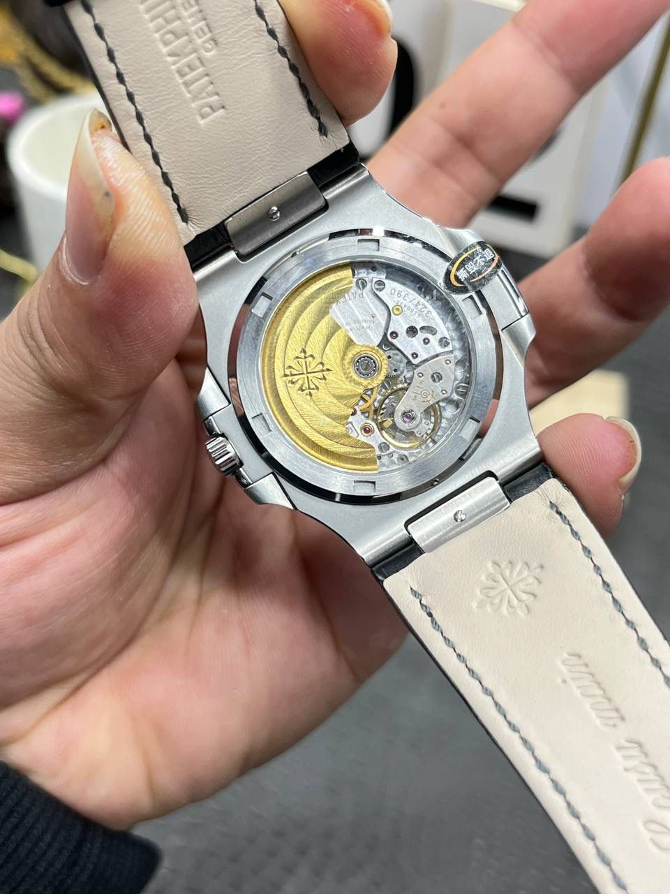 百达翡丽鹦鹉螺5711系列/蓝盘白钢鳄鱼皮带款/40mm*8.3mm/Cal.324全自动一体机械机芯😍💯🤍