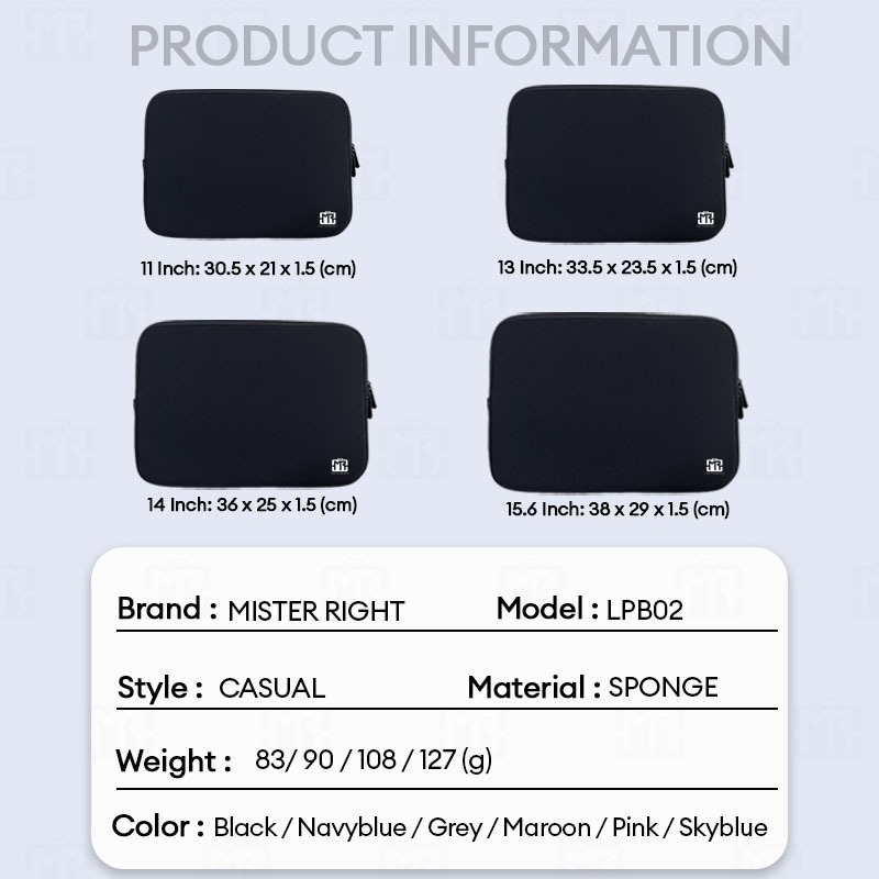 11 - 15.6 Inch Mister Right Sponge Laptop Sleeve
