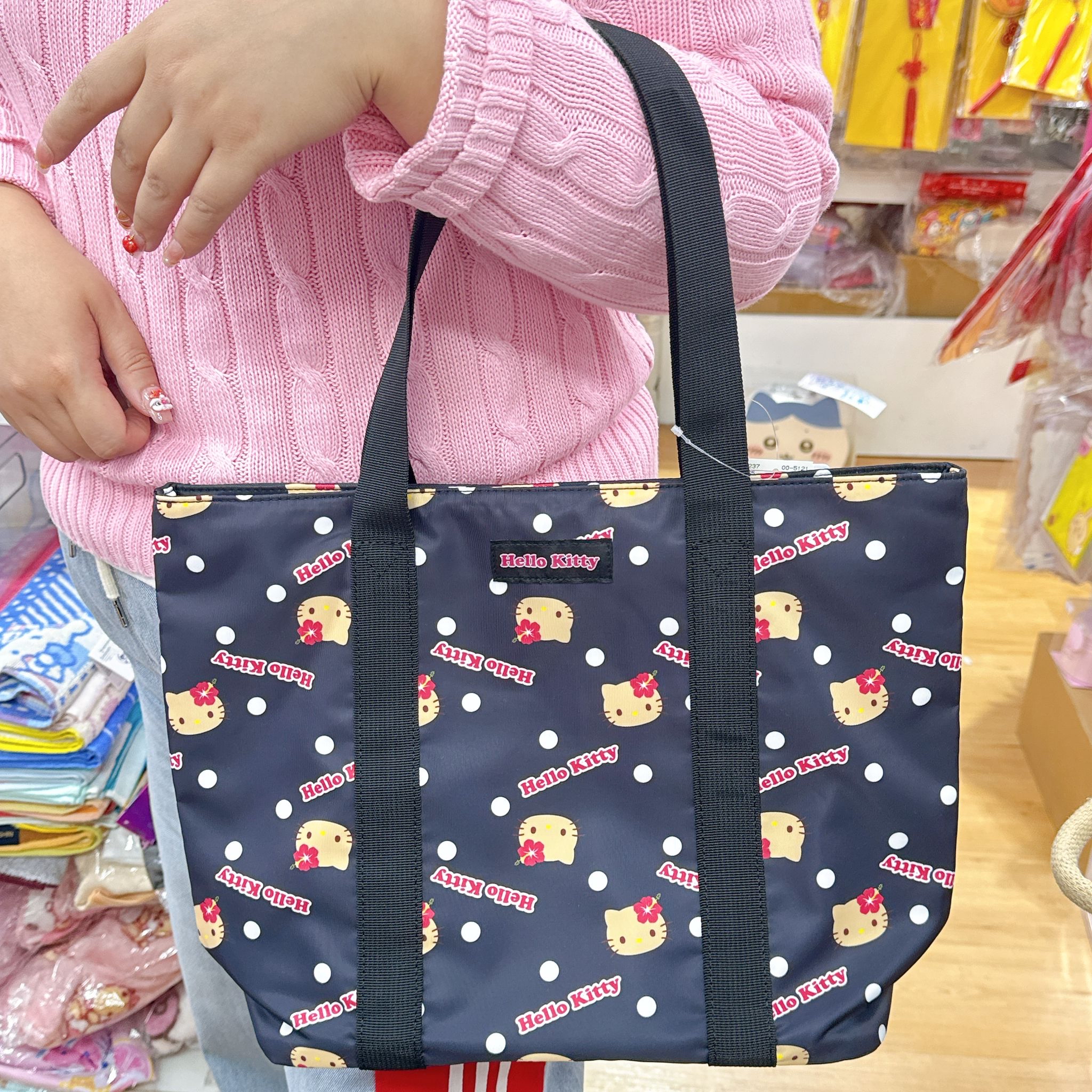 日本直送Sanrio Hello Kitty跣水質地手挽袋