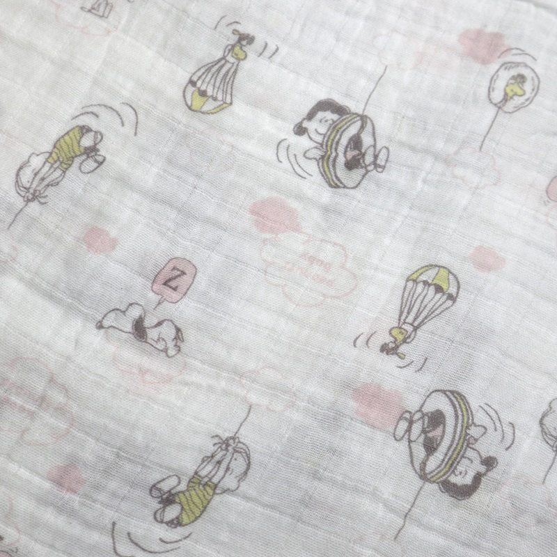 🇯🇵預訂 日本直送🇯🇵Snoopy史努比朋友滿印純棉紗包巾襁褓