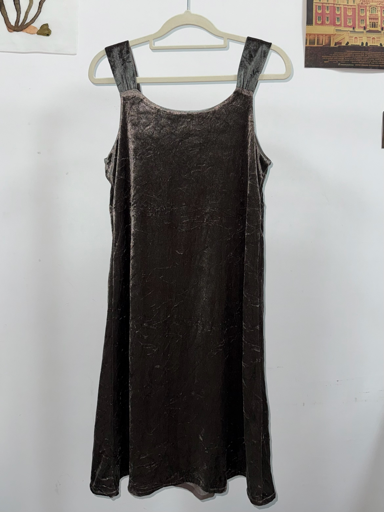 Vintage Whimsigoth Velvet Patchwork Dress