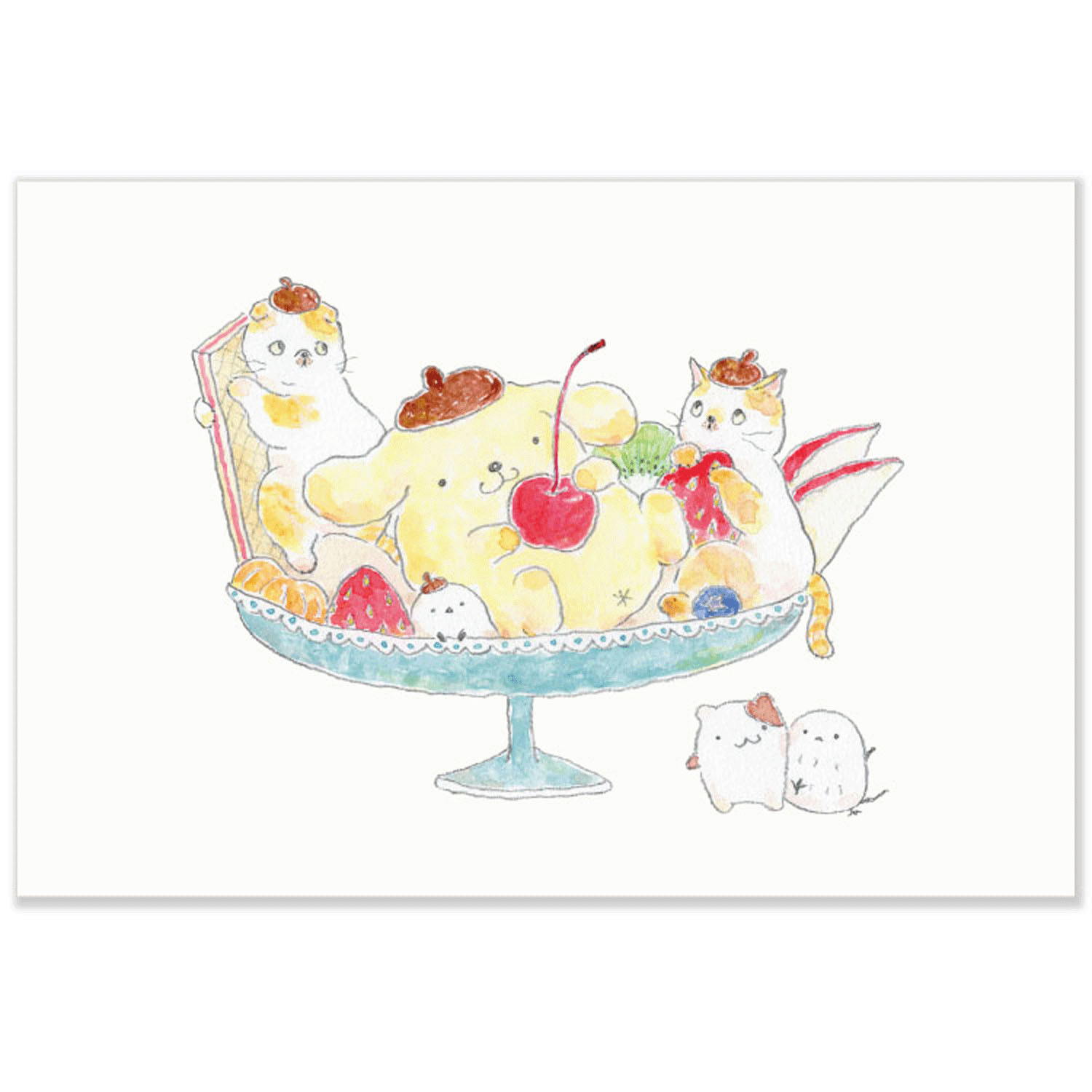 Tocorocomugi × Sanrio - 明信片 (布甸狗聖代款)