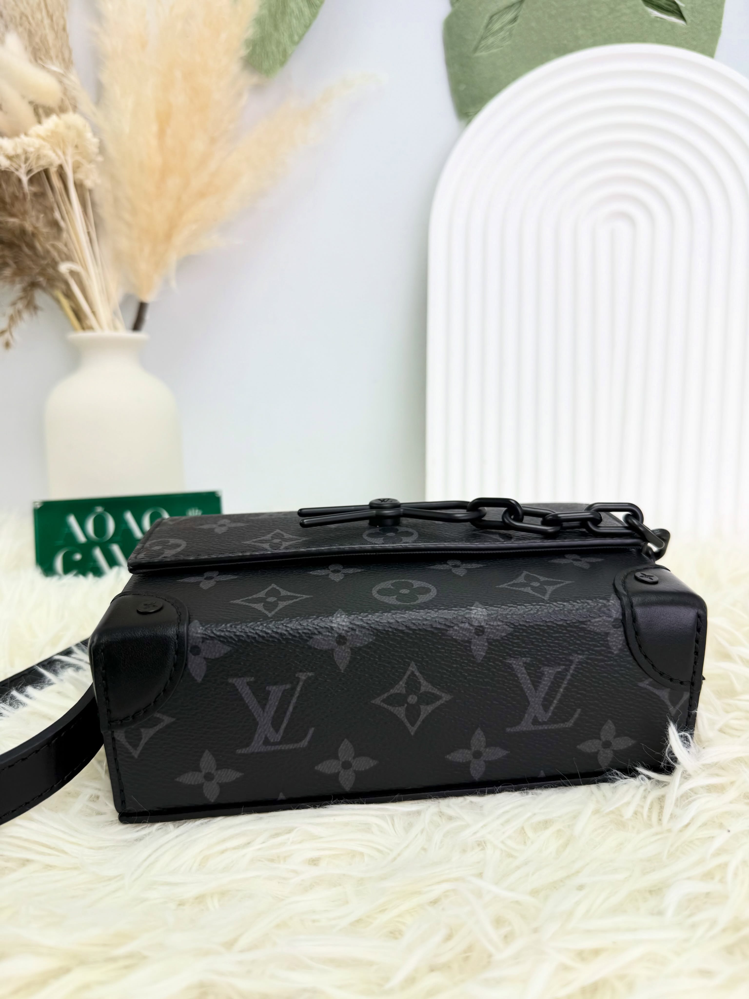 LV🛍️PRE OWNED 👜黑色老花 Steamer 晶片款 單肩斜肩包🖤