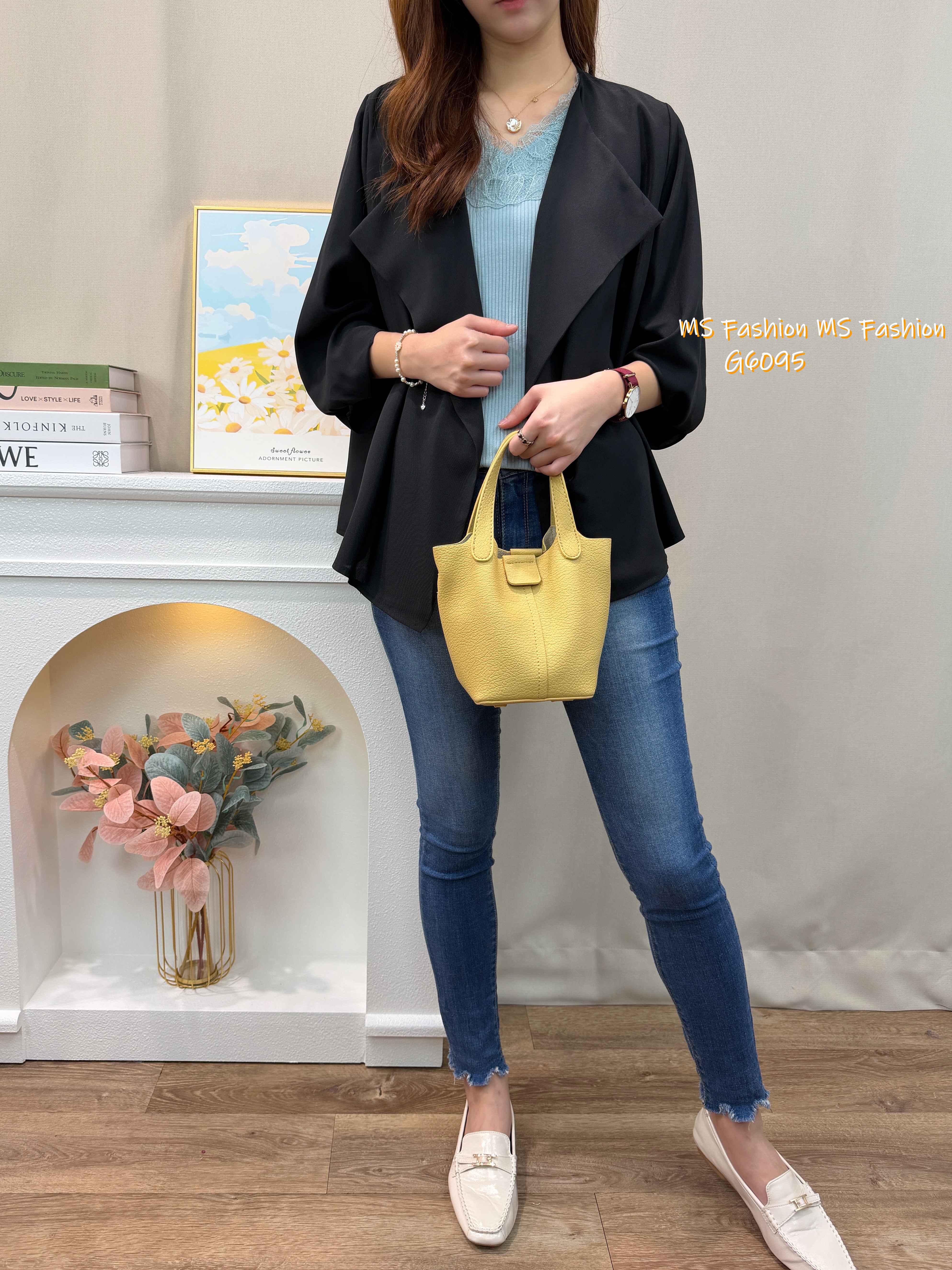 G6095 韓國🇰🇷開胸扭結袖薄外套