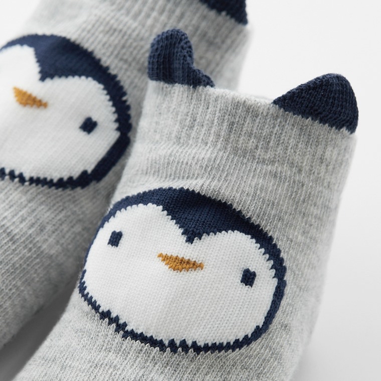 💚預訂 台灣直送💚兩色可愛動物提花防滑短襪三對裝