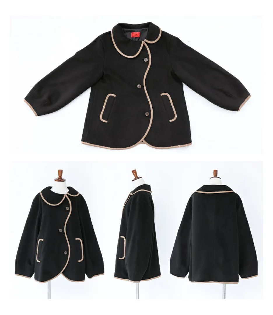 日本預訂📍日本不對稱拼色波浪邊外套 不包郵