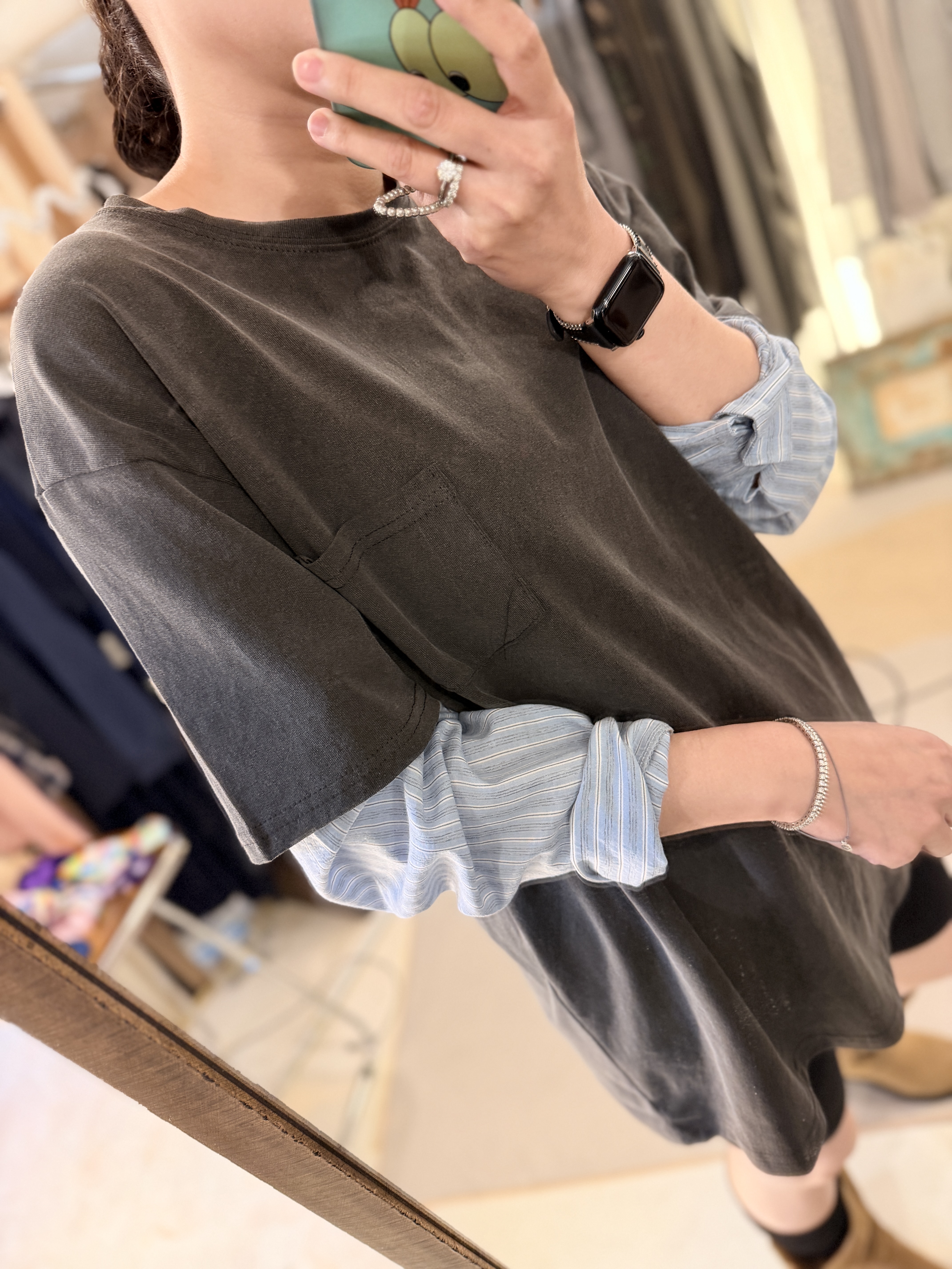 Cotton tee  with shirt sleeve