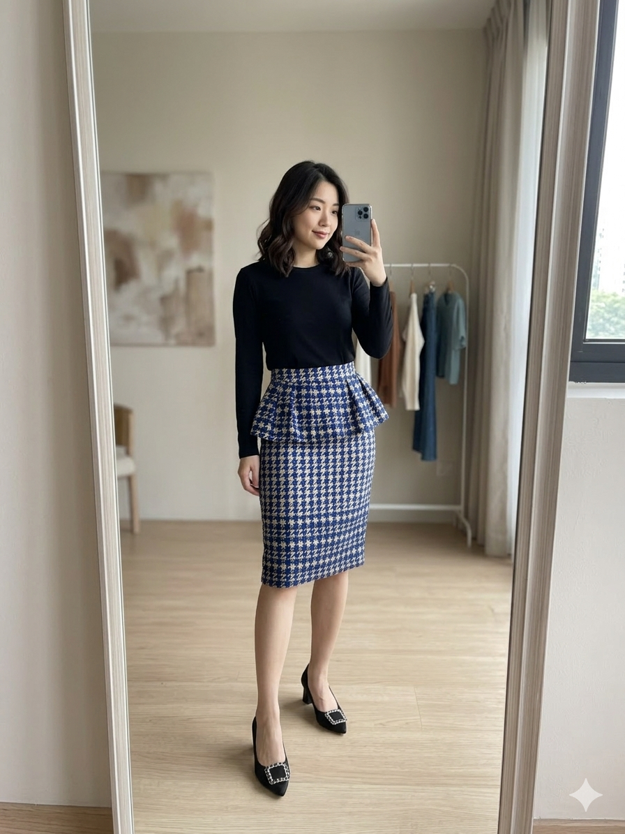Houndstooth Skirt