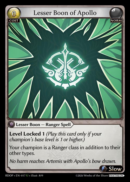 Lesser Boon of Apollo / RDOP-017 (U)