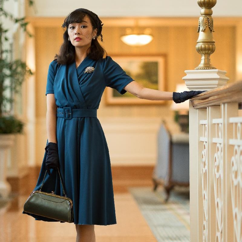 SOLD OUT 1940s Inspired Evening Cross Front Dress (FM008)