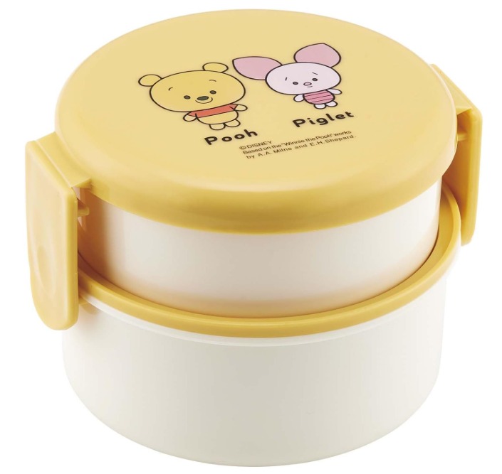日本直送🇯🇵 日本製 Skater 抗菌圓形雙層便當盒500ml (帶叉子)