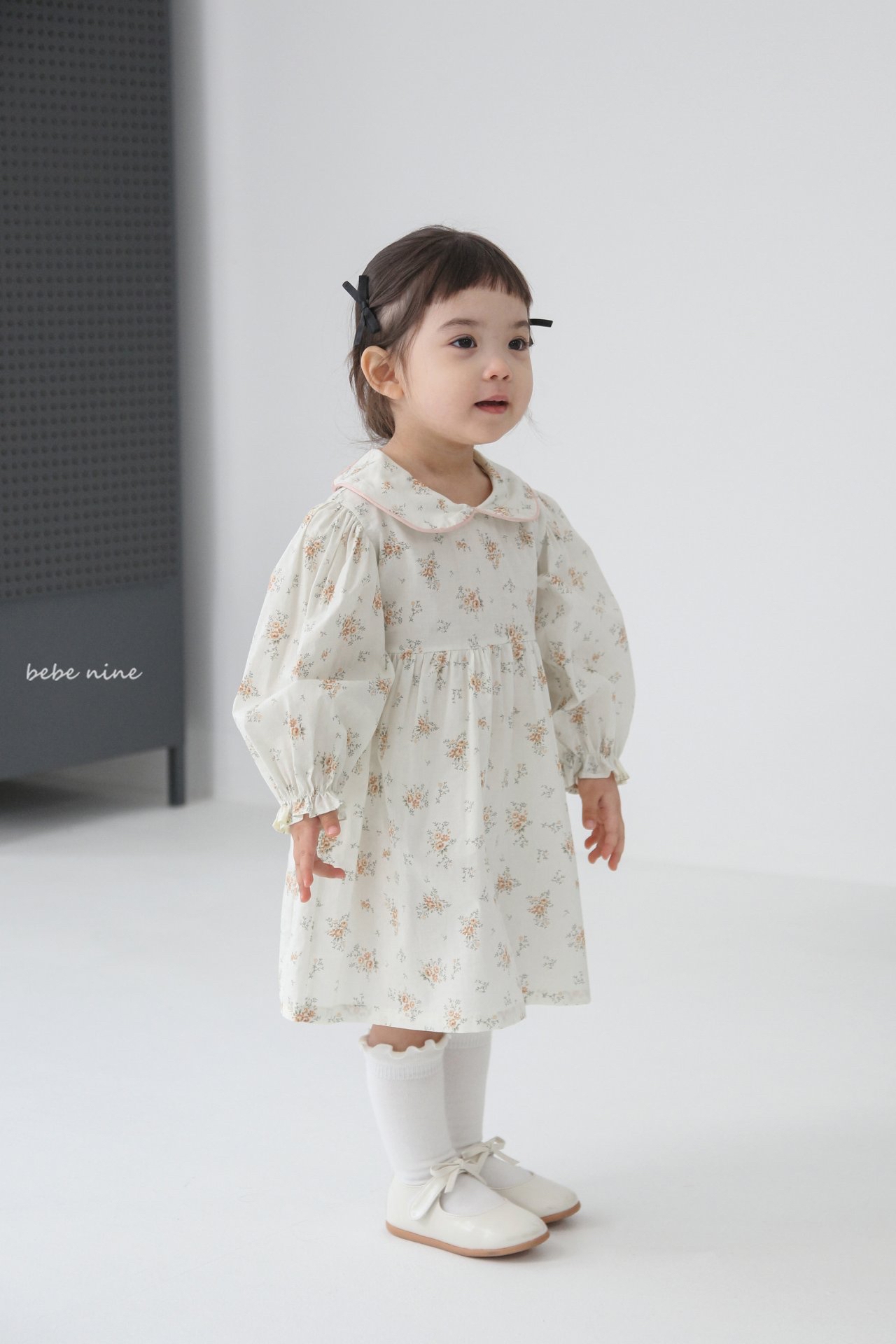 🌸預訂 韓國直送🌸🇰🇷Bebenine兩色翻領碎花長袖連身裙