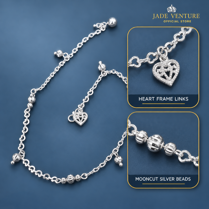 LA1156 Elegant Heart Beads Adult Chain 