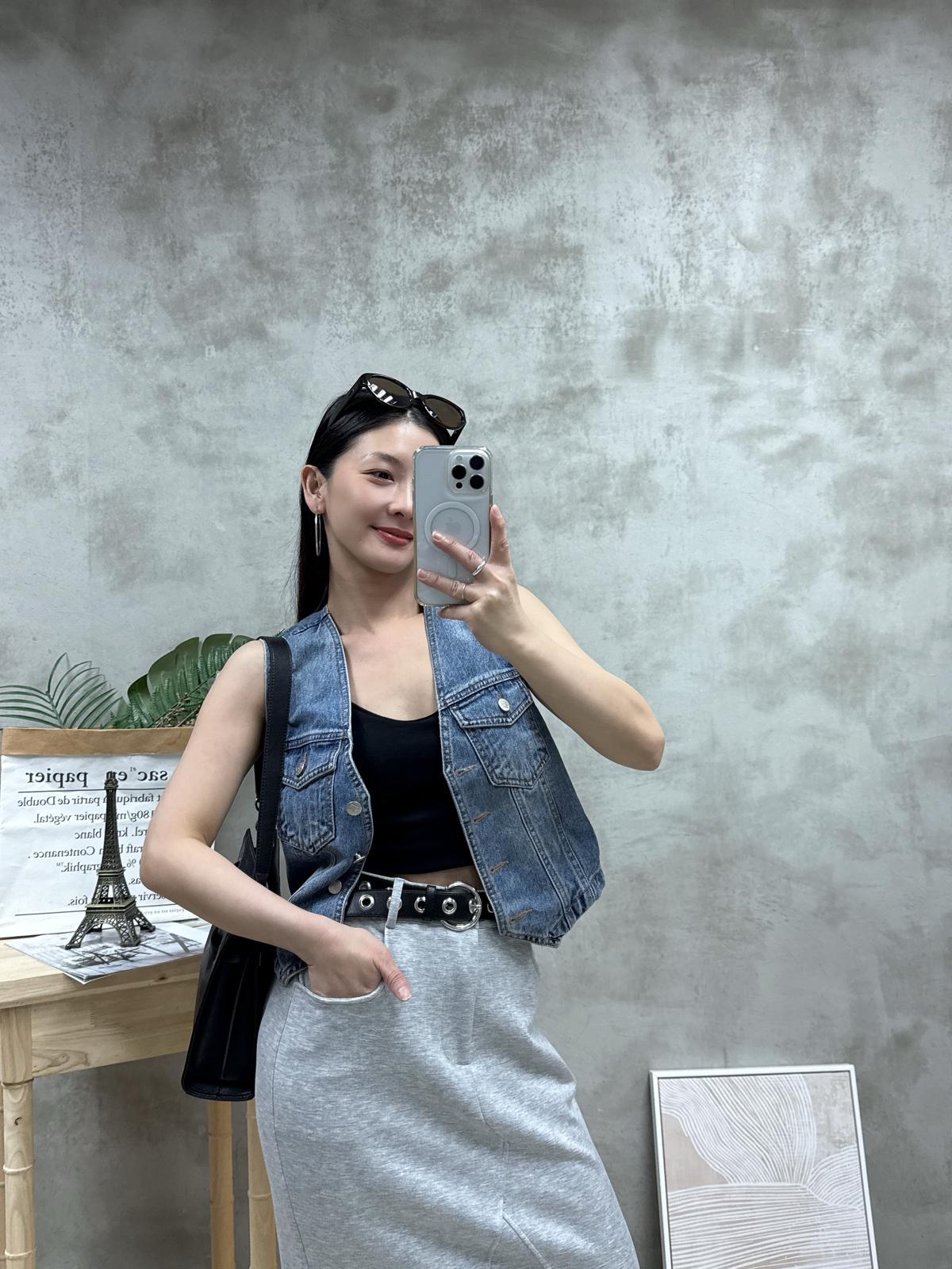 V領牛仔背心馬甲