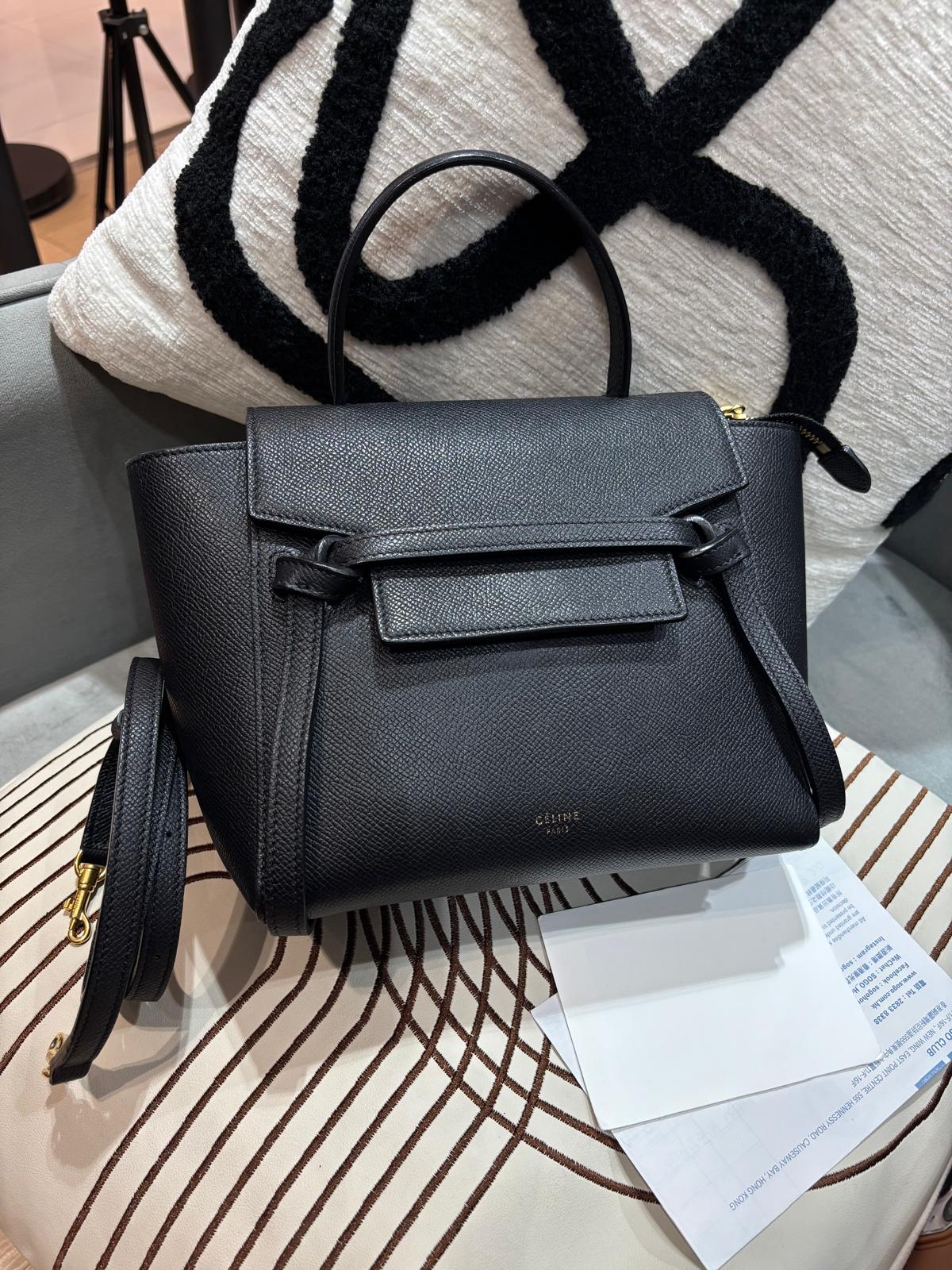 Celine nano belt bag black 黑色牛皮 100%Authentic, 99%New ✅收據✅Dust bag