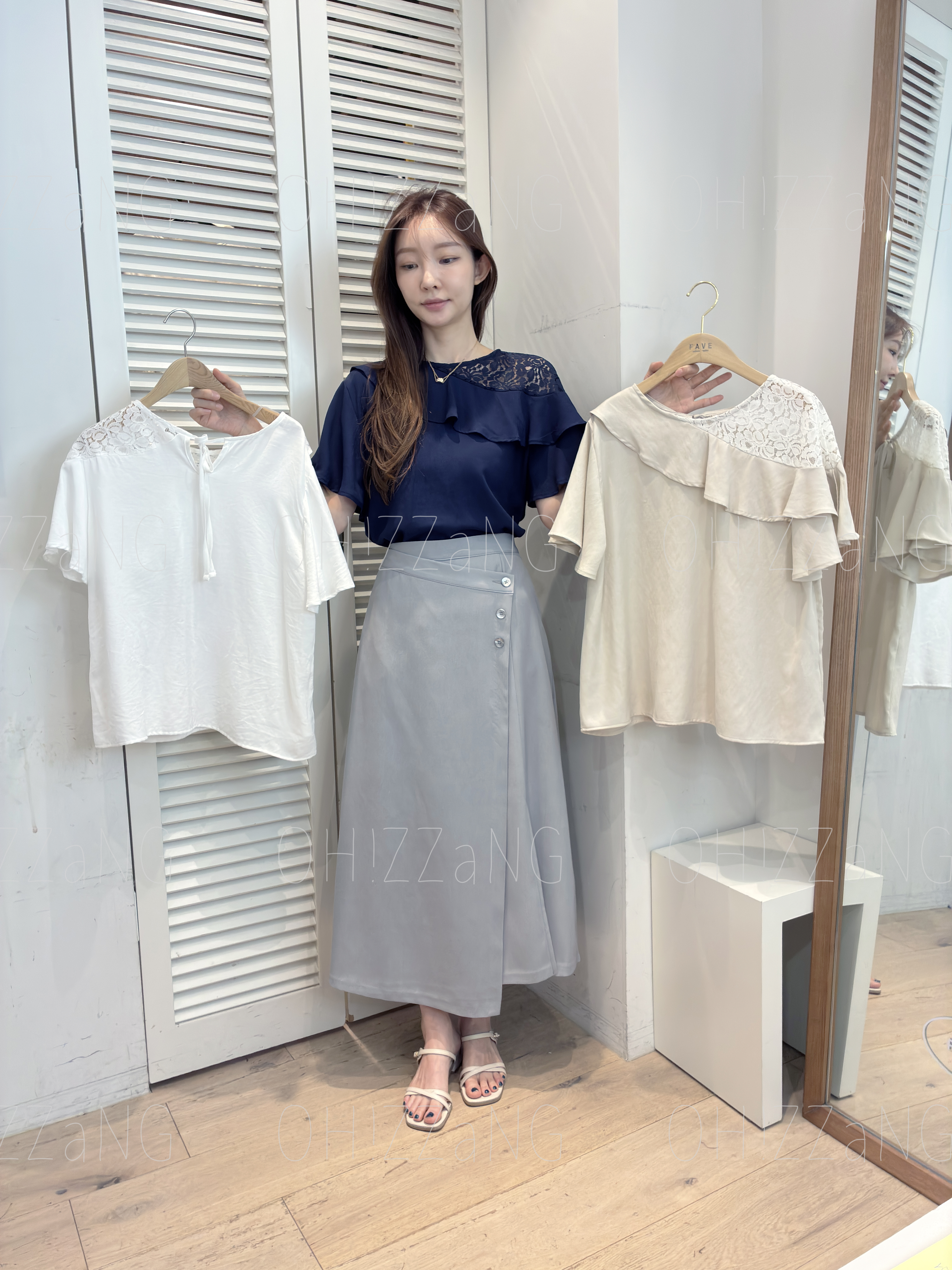 FV30_04 側LACE飄飄袖BL (3色)