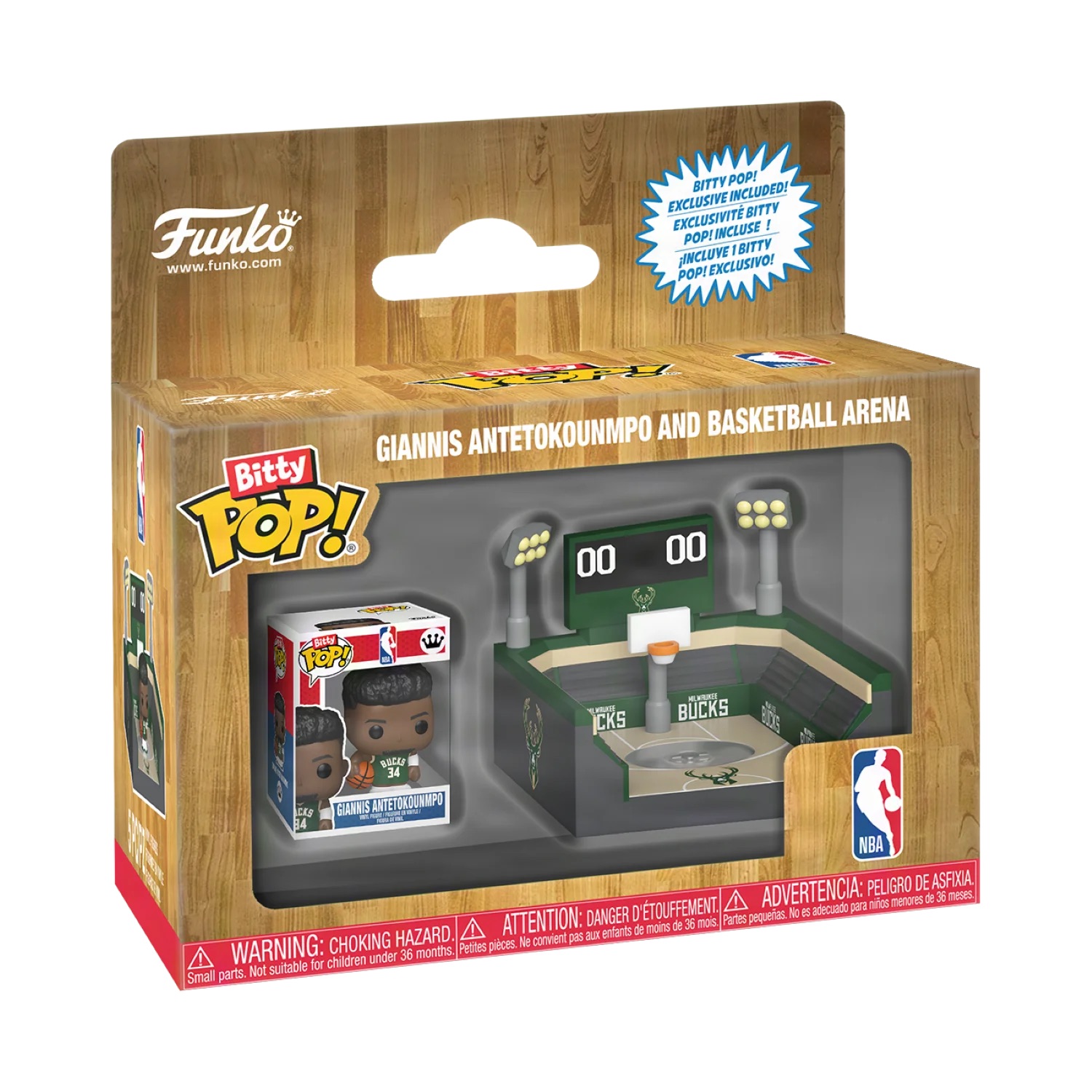 📦訂購 美國代購 Bitty POP! Town: NBA Arena - Bucks with Giannis Antetokounmpo Figure 模型
