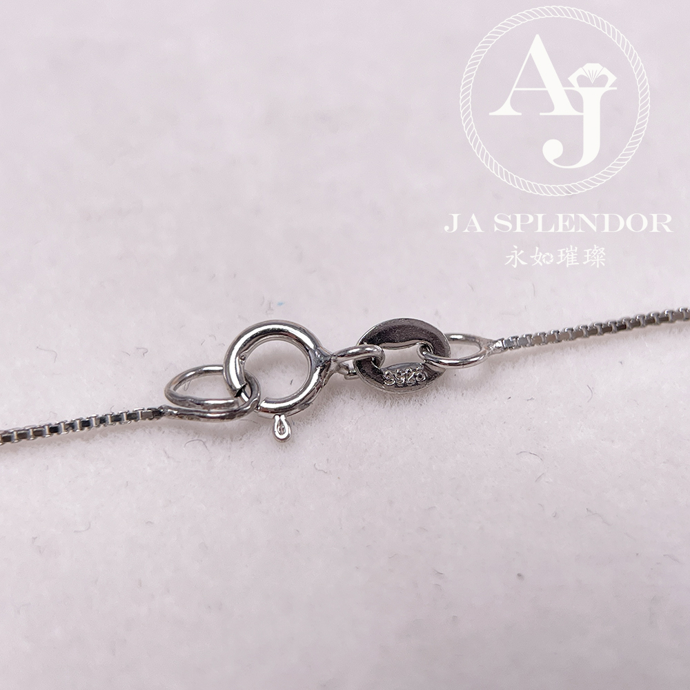 D-04C 天然翡翠A玉 平安幸運純銀項鏈